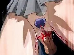 Purple Haired Hentai Slut With A Pair Of Magnificent Boobs
